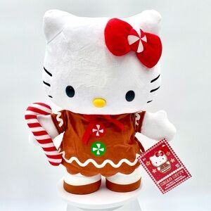 HELLO KITTY 16" Plush Holiday Greeter Gingerbread Christmas Decor Gift Sanrio